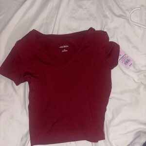 Wild Fable Red Fitted Short Sleeve T-Shirt